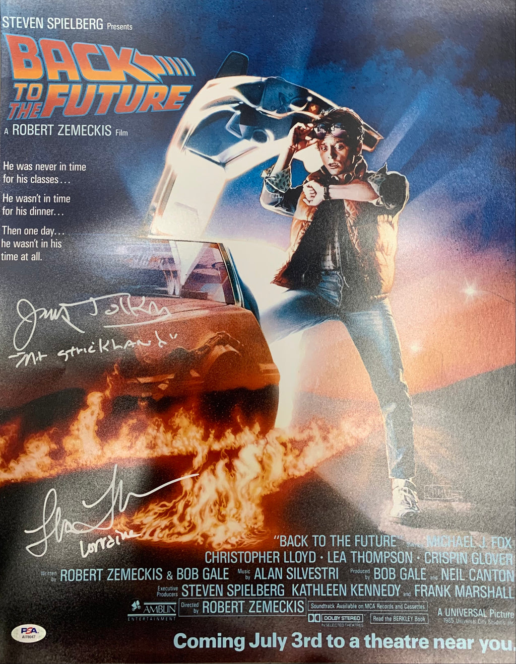 Lea Thompson James Tolkan autographed signed 16x20 photo Back To The Future PSA - JAG Sports Marketing