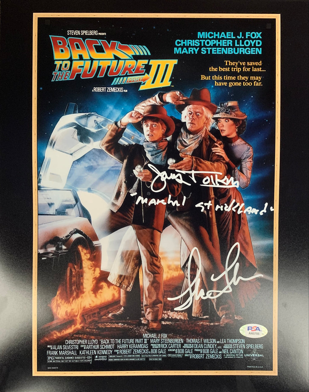 Lea Thompson James Tolkan autographed signed 11x14 Back To The Future PSA COA - JAG Sports Marketing