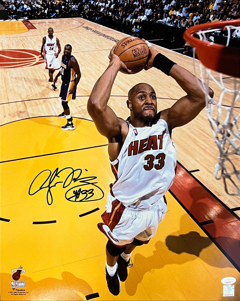 Alonzo Mourning autographed signed 16x20 photo NBA Miami Heat JSA Witness