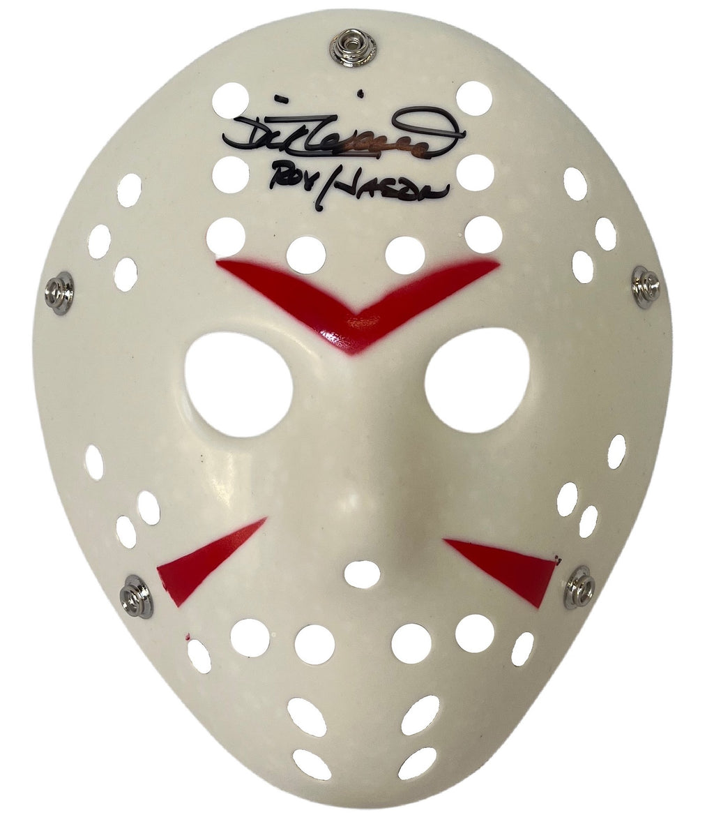 Dick Wieand signed inscribed Jason Voorhees mask JSA COA Friday the 13th