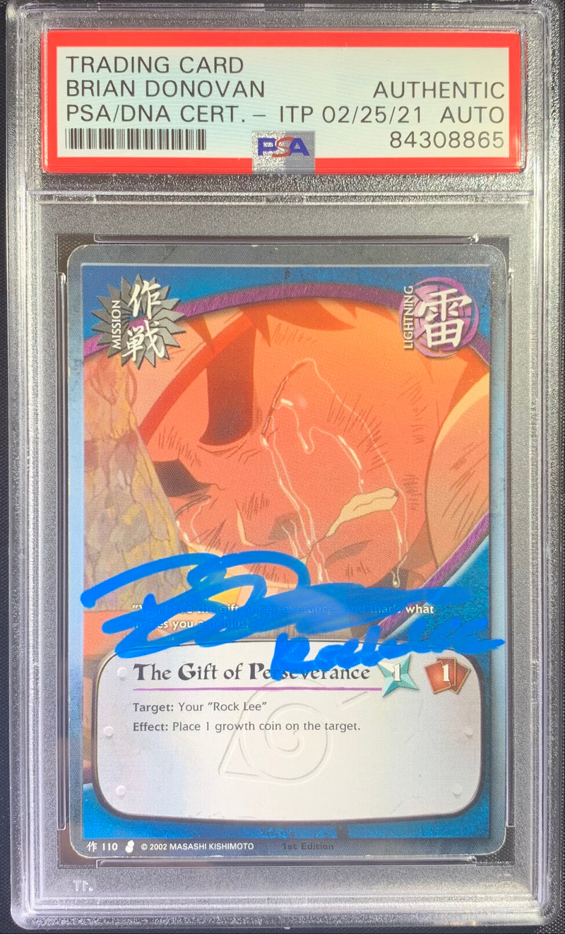 Brian Donovan autographed signed card #110 Rock Lee PSA Encapsulated Naruto