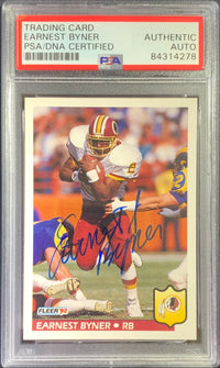 Earnest Byner autographed signed 1992 Fleer card #414 Redskins PSA Encapsulated