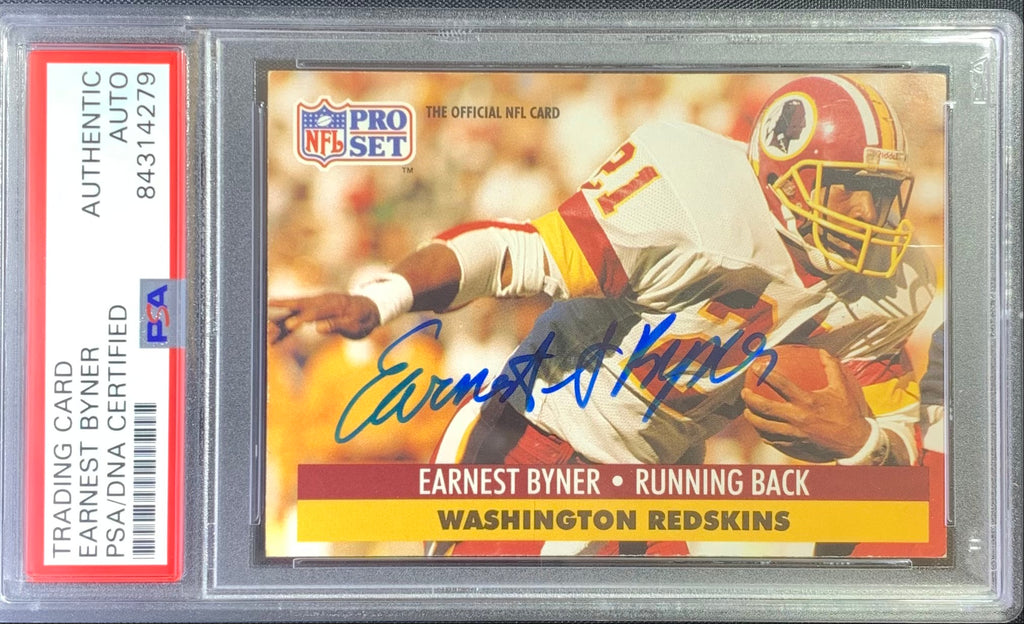 Earnest Byner auto signed Pro Set 1991 card #316 Redskins PSA Encapsulated