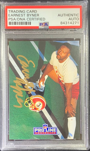 Earnest Byner autographed Pro Line 1991 card #27 Redskins PSA Encapsulated