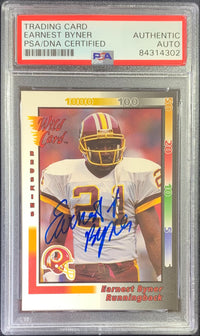 Earnest Byner autographed Wild Card 1992 card #134 Redskins PSA Encapsulated