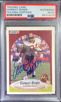 Earnest Byner autographed signed 1990 Fleer card #U-20 Redskins PSA Encapsulated