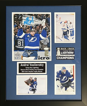 Andrei Vasilevskiy framed signed 8x10 photos NHL Tampa Bay Lightning JSA COA