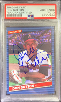 Don Sutton auto card 1986 Donruss #611 MLB Huston Astros PSA Encapsulated