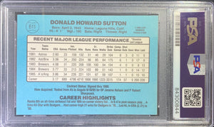Don Sutton auto card 1986 Donruss #611 MLB Huston Astros PSA Encapsulated