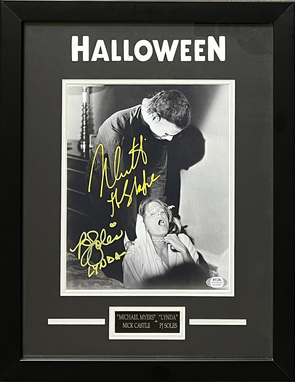 Nick Castle PJ Soles autographed inscribed framed 8x10 photo Halloween PSA COA