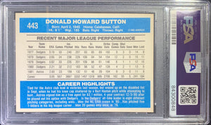 Don Sutton auto card 1982 Donruss #443 MLB Huston Astros PSA Encapsulated