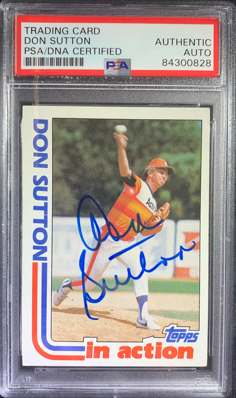 Don Sutton auto card 1982 Topps #306 MLB Huston Astros PSA Encapsulated