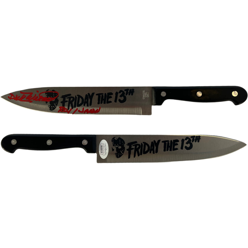 Dick Wieand signed inscribed Jason Voorhees knife JSA COA Friday the 13th