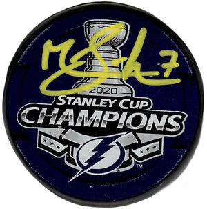 Mathieu Joseph autographed signed Stanley Cup puck Tampa Bay Lightning PSA COA - JAG Sports Marketing