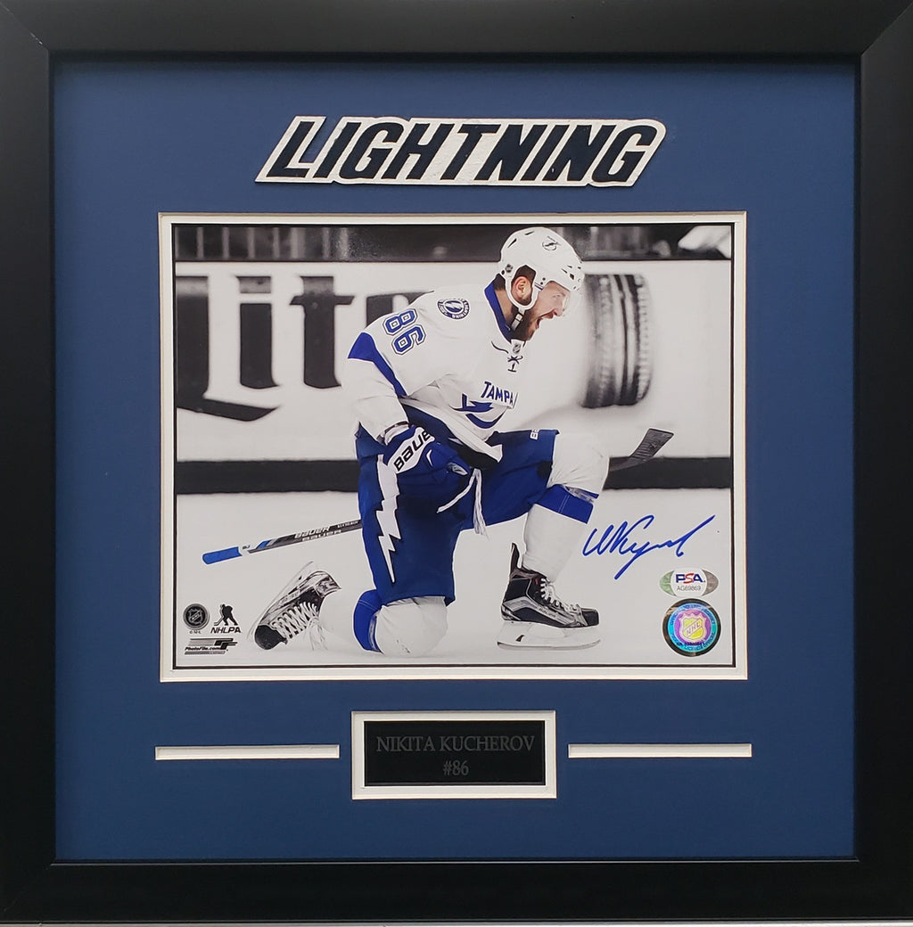 Nikita Kucherov signed 8x10 photo framed NHL Tampa Bay Lightning PSA COA - JAG Sports Marketing