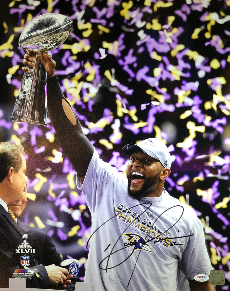 Ray Lewis Autographed 16x20 Photo NFL Baltimore Ravens PSA w/COA - JAG Sports Marketing