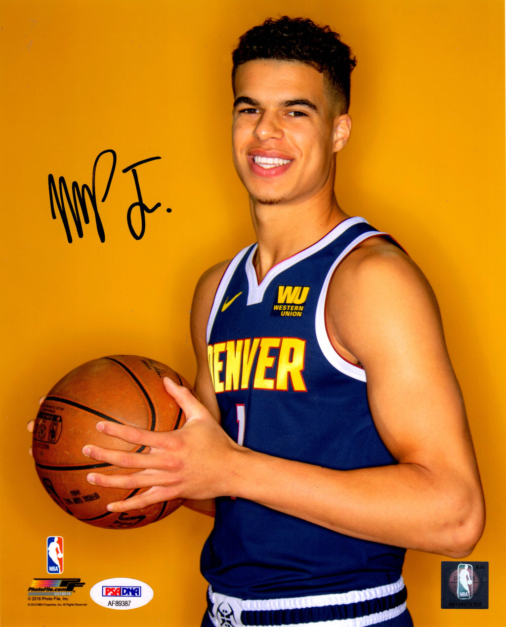 Michael Porter Jr. autographed signed 8x10 photo NBA Denver Nuggets PSA COA - JAG Sports Marketing
