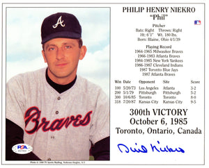 Phil Niekro autographed signed 8x10 photo MLB Atlanta Braves PSA COA - JAG Sports Marketing