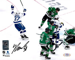 Yanni Gourde autographed signed 8x10 photo NHL Tampa Bay Lightning PSA COA - JAG Sports Marketing
