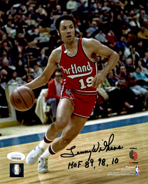 Lenny Wilkens autographed inscribed 8x10 photo NBA Port Land Trail Blazers JSA - JAG Sports Marketing