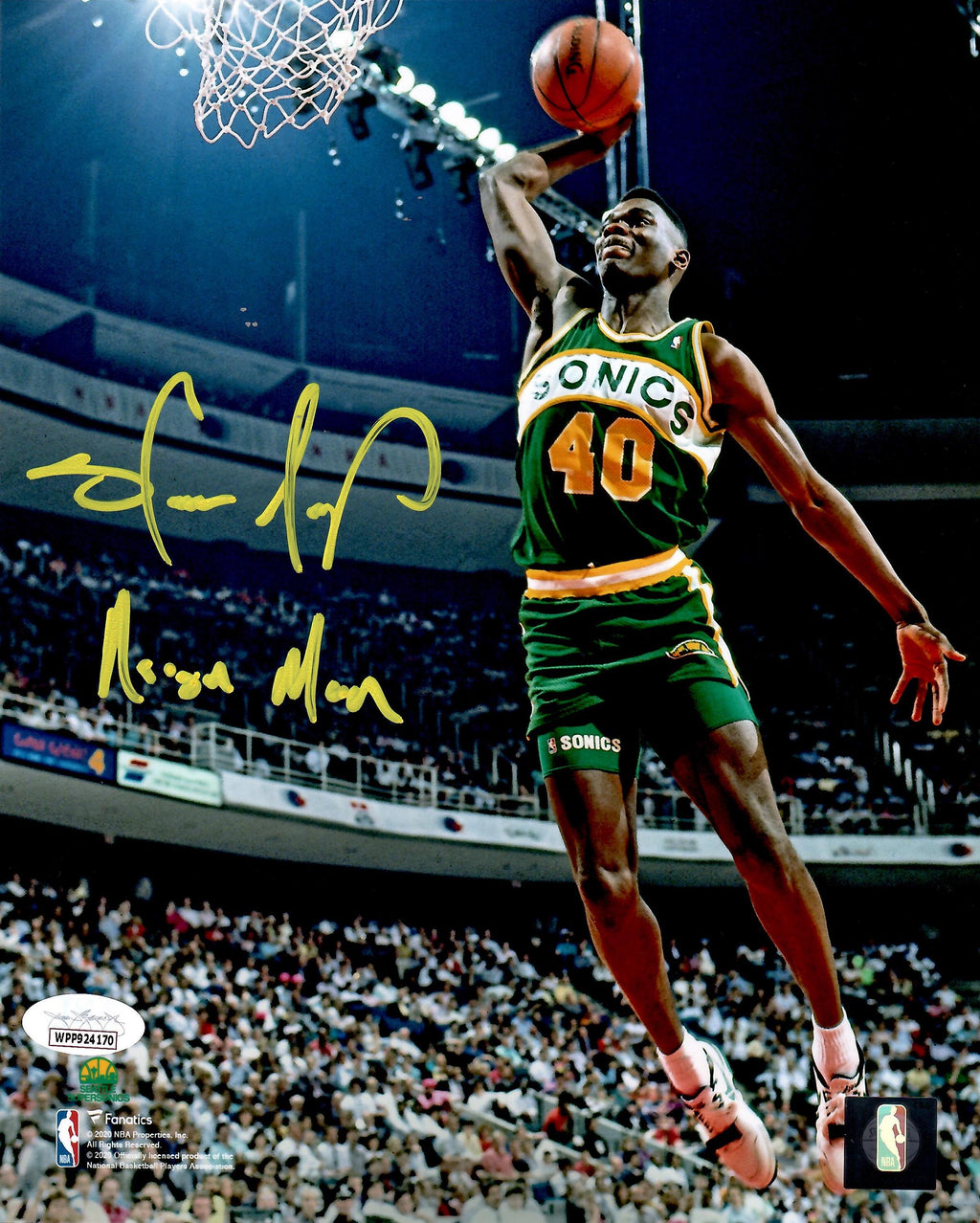 Shawn Kemp autographed inscribed 8x10 photo NBA Seattle Supersonics JSA COA - JAG Sports Marketing