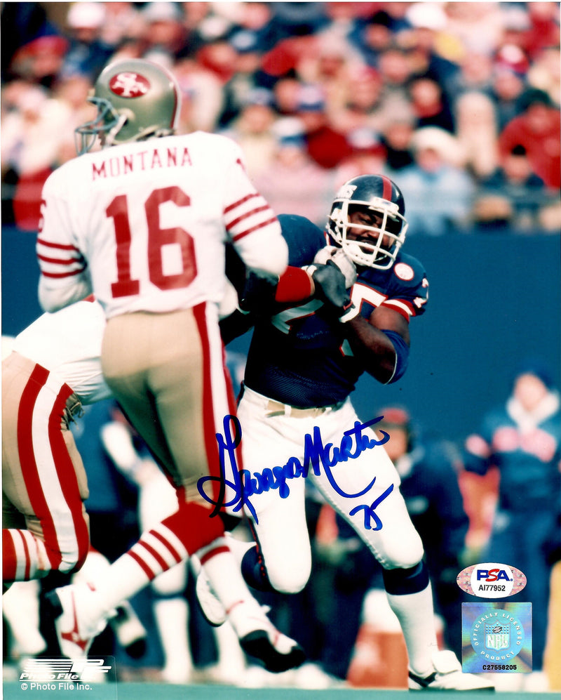George Martin autographed signed 8x10 photo NFL New York Giants PSA COA - JAG Sports Marketing