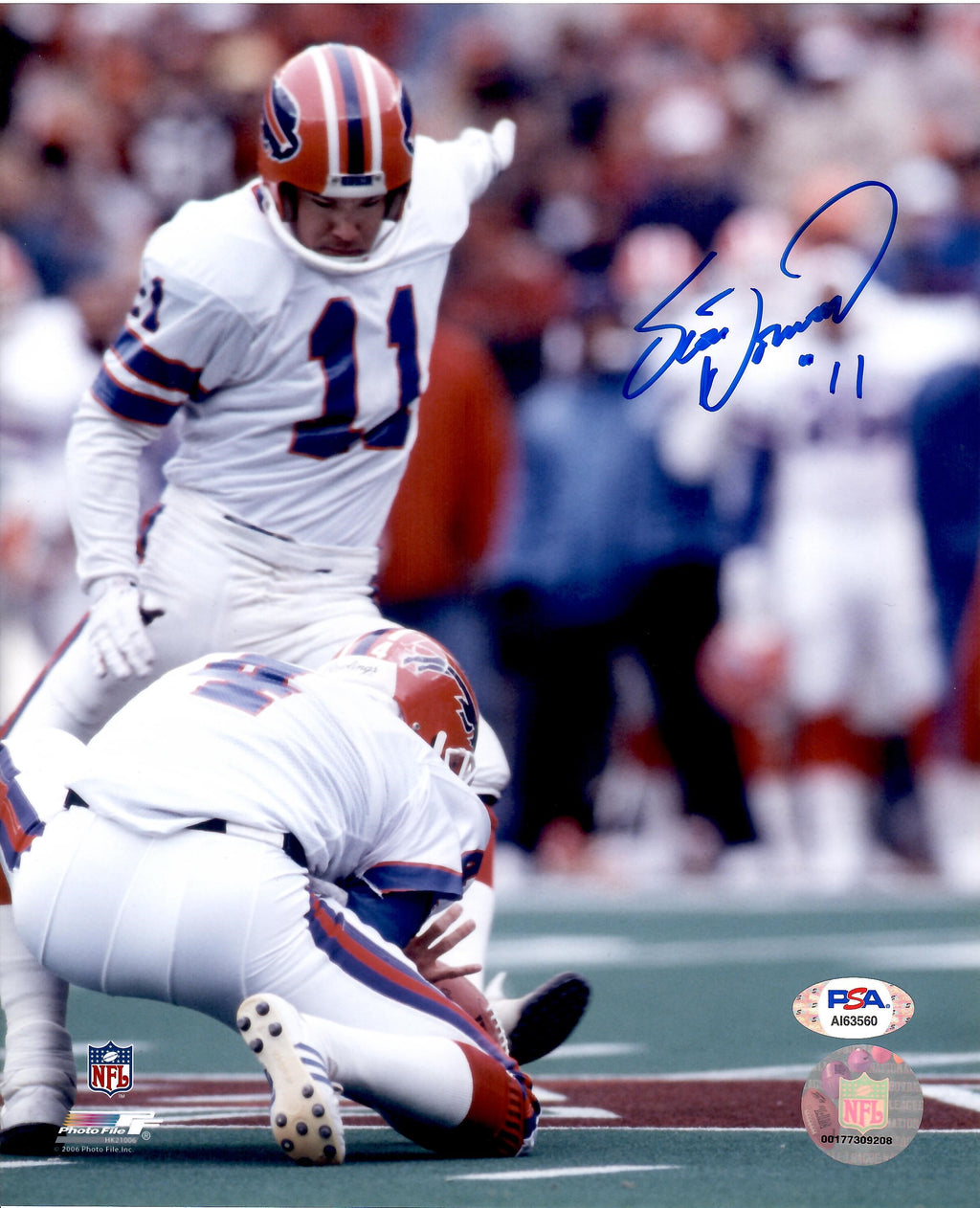 Scott Norwood autographed signed 8x10 photo NFL Buffalo Bills PSA COA - JAG Sports Marketing