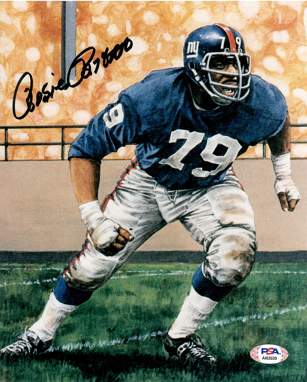 Rosie Brown autographed signed 8x10 photo New York Giants PSA COA - JAG Sports Marketing