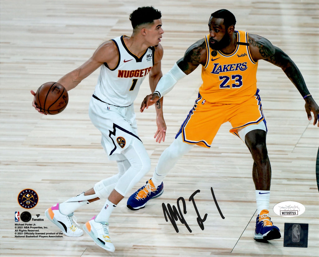 Michael Porter Jr. signed 8x10 photo autographed Denver Nuggets JSA ITP vs Lebron James - JAG Sports Marketing