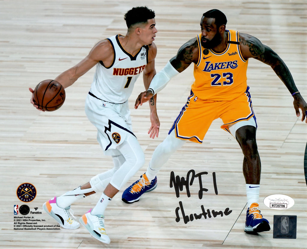 Michael Porter Jr. signed 8x10 photo autographed inscribed Showtime Denver Nuggets JSA ITP vs Lebron James - JAG Sports Marketing