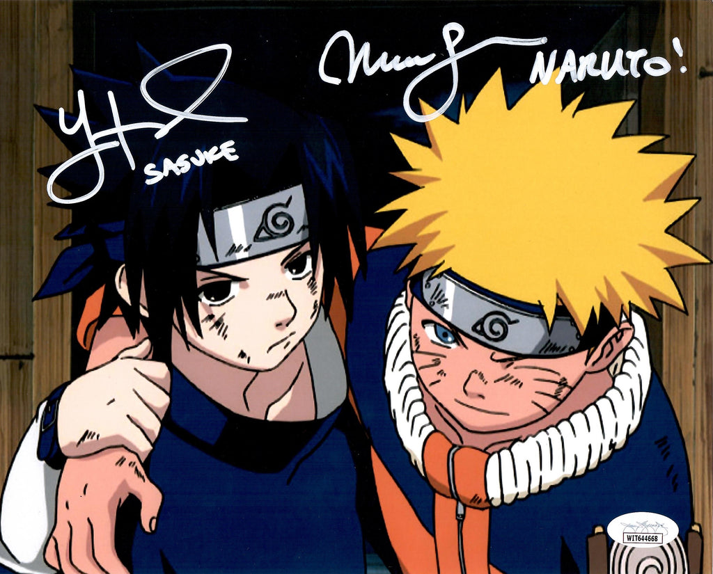 Maile Flanagan Yuri Lowenthal signed inscribed 8x10 photo JSA COA Naruto Sasuke