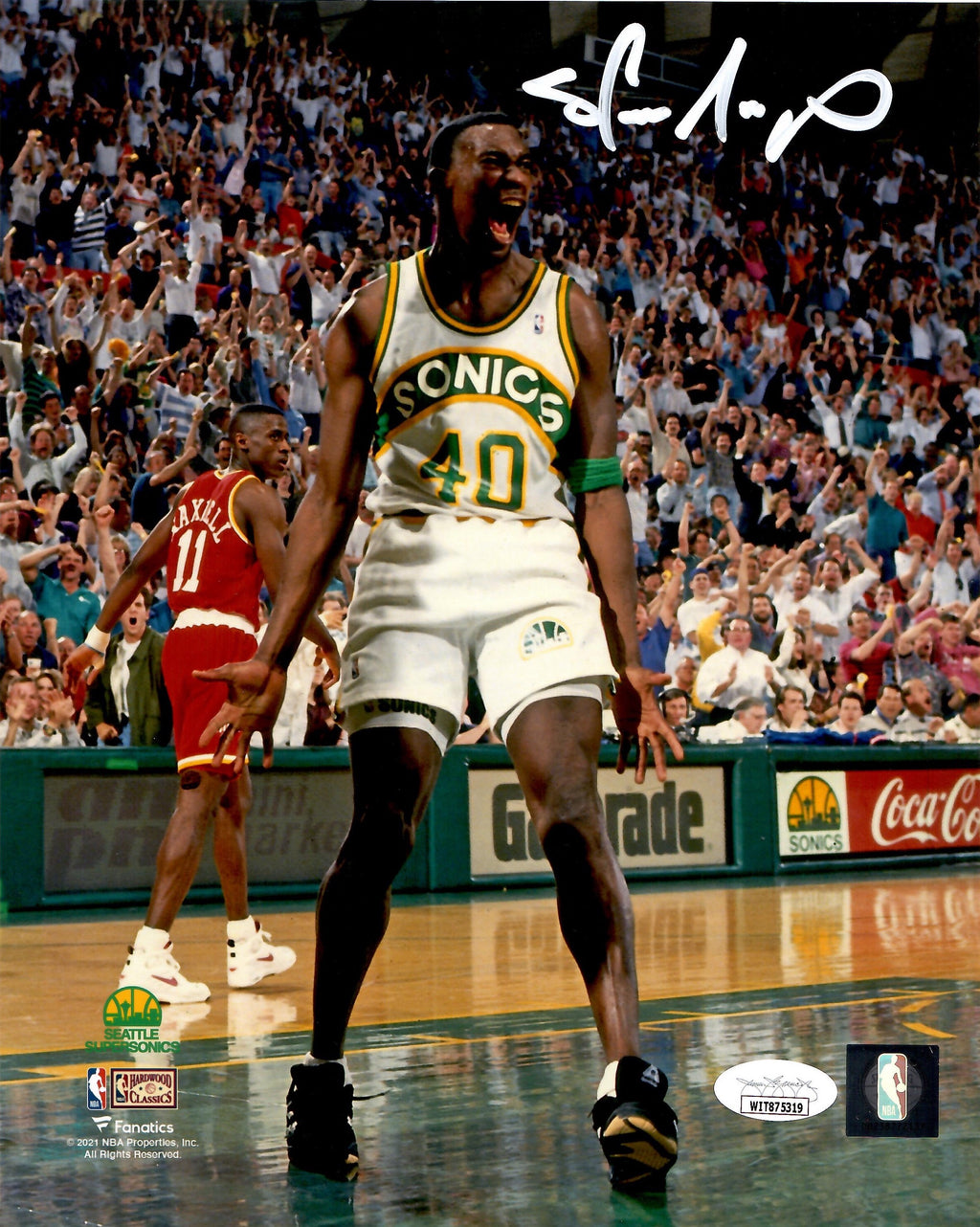 Shawn Kemp autographed signed 8x10 photo NBA Seattle Supersonics JSA COA