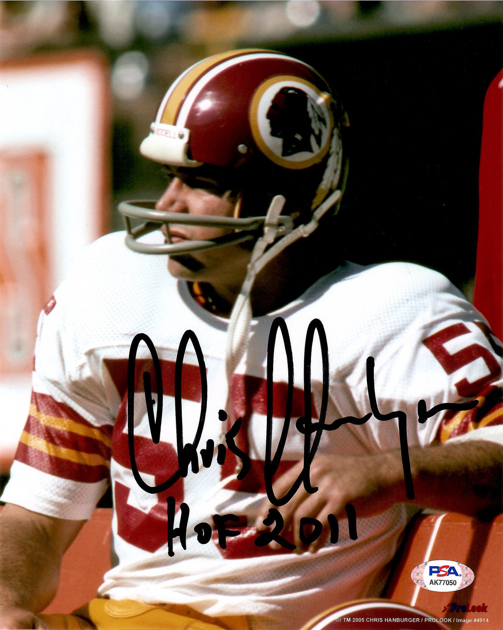 Chris Hanburger signed inscribed 8x10 photo NFL Washington Redskins PSA COA