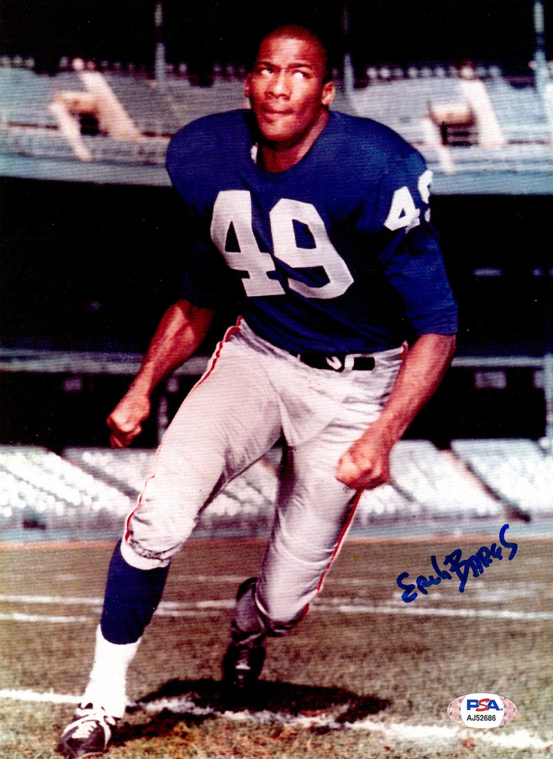 Erich Barnes autographed signed 8x10 photo NFL New York Giants PSA COA