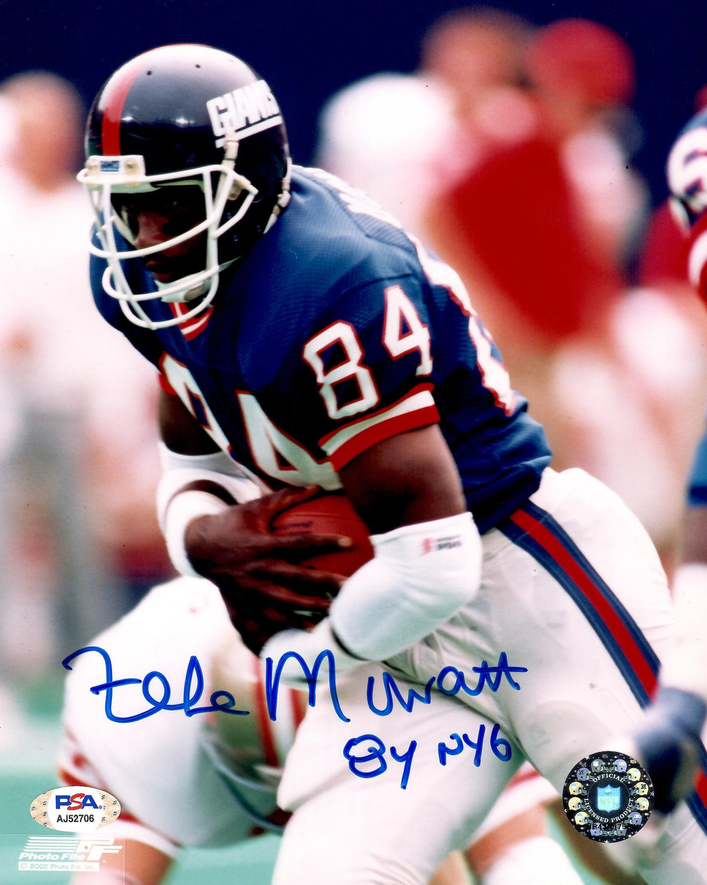 Zeke Mowatt autographed signed inscribed 8x10 photo NFL New York Giants PSA COA