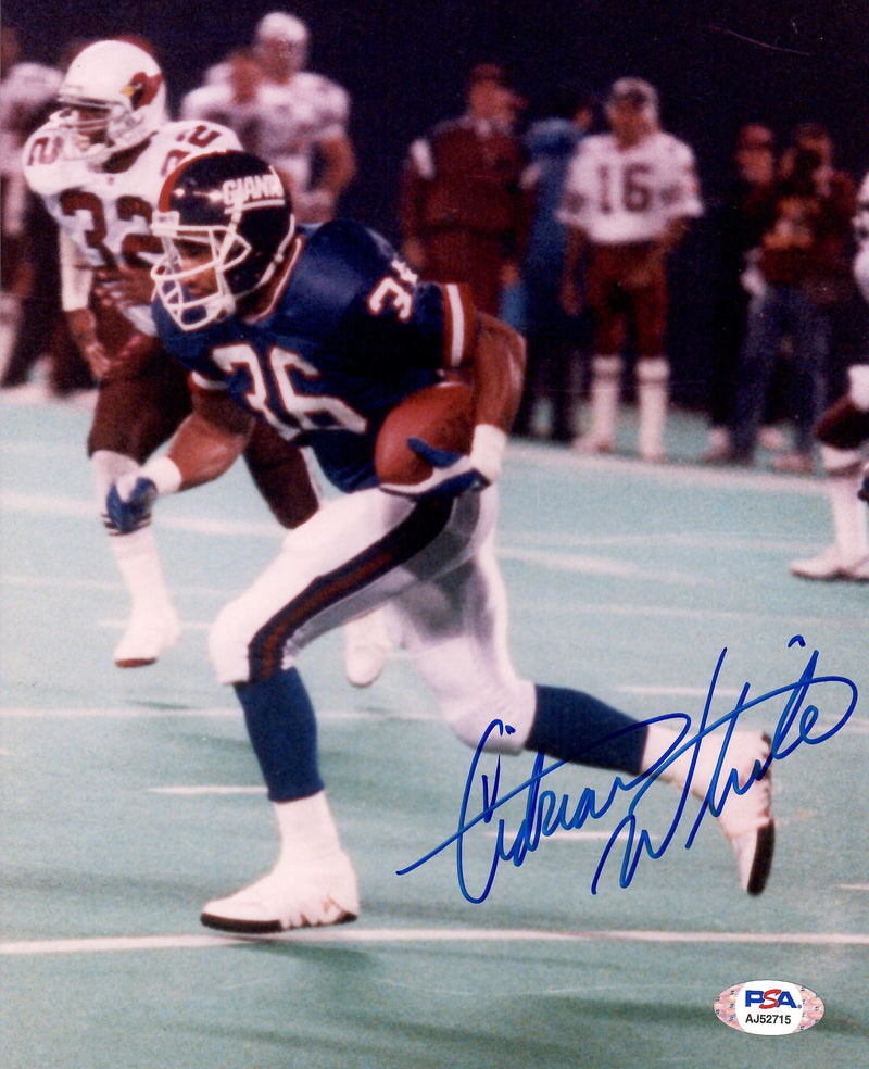 Adrian White autographed signed 8x10 photo NFL New York Giants PSA COA