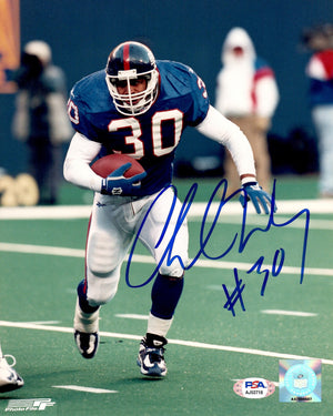 Charles Way autographed signed 8x10 photo NFL New York Giants PSA COA