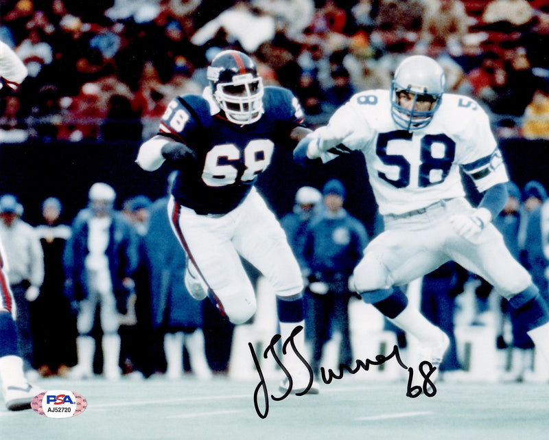 JT Turner autographed signed 8x10 photo NFL New York Giants PSA COA