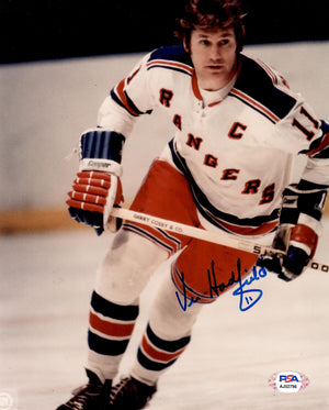 Vic Hadfield autographed signed 8x10 photo NHL New York Rangers PSA COA