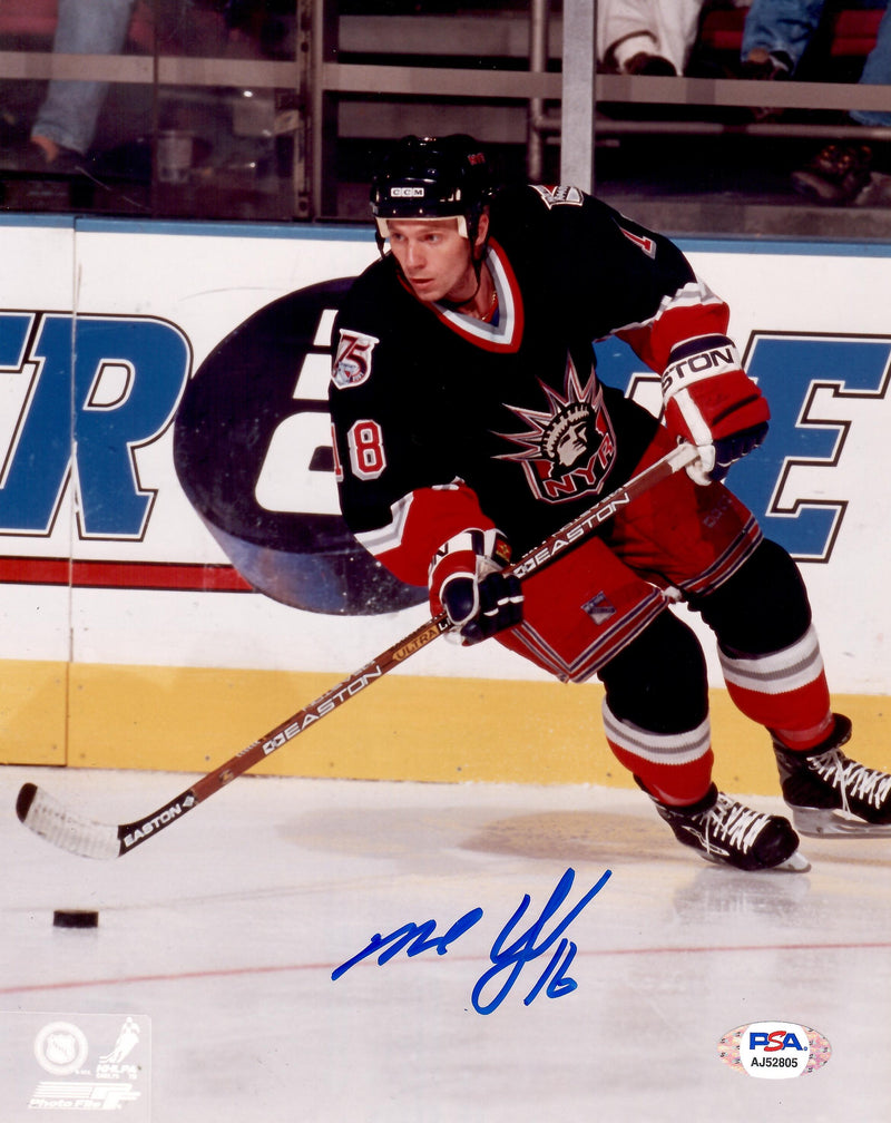 Mike York autographed signed 8x10 photo NHL New York Rangers PSA COA