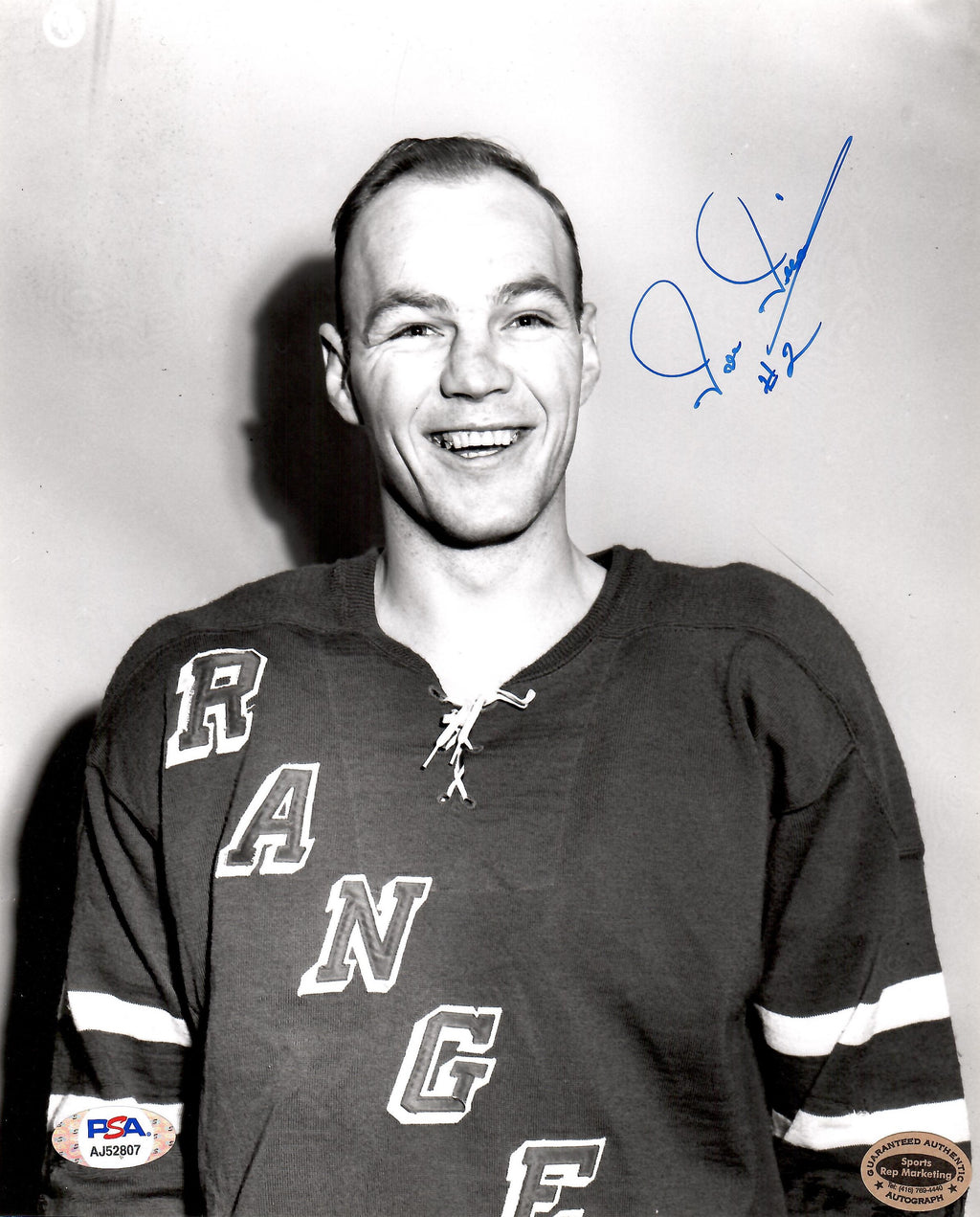 Ivan Irwin autographed signed 8x10 photo NHL New York Rangers PSA COA