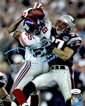 David Tyree autographed signed inscribed 8x10 photo NFL New York Giants JSA COA