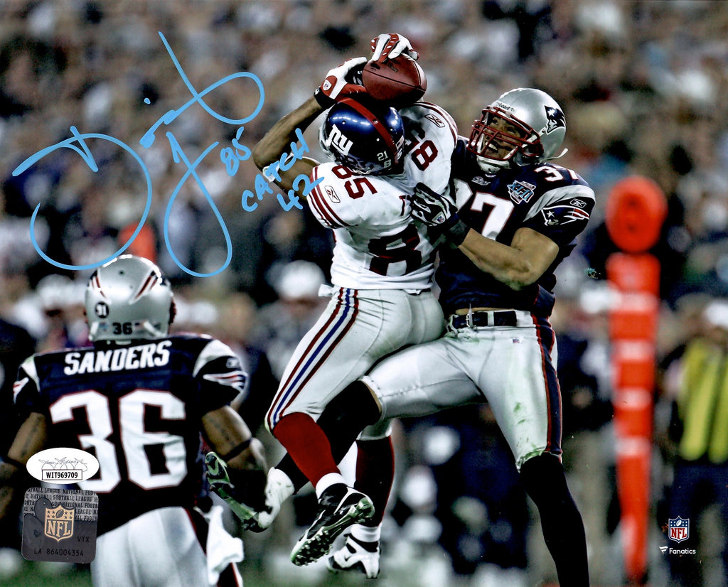 David Tyree autographed signed inscribed 8x10 photo NFL New York Giants JSA COA