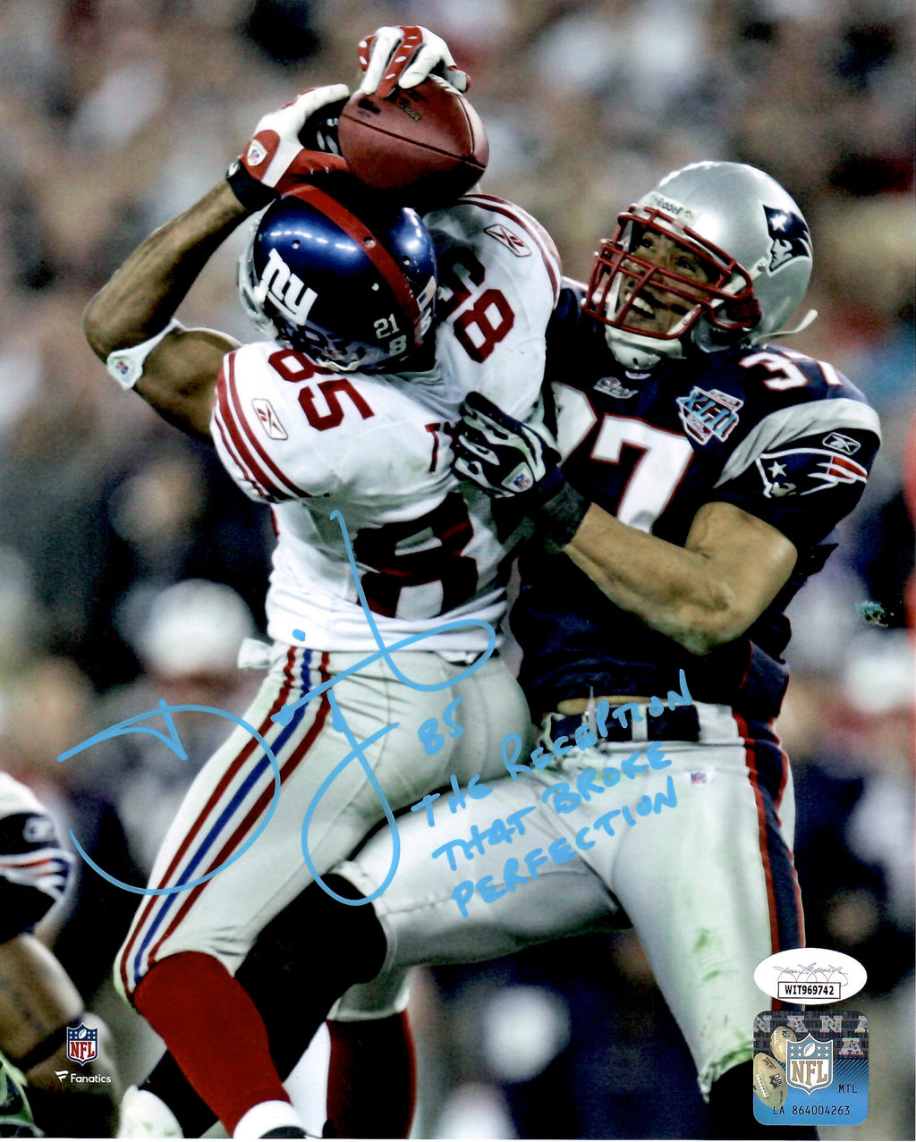 David Tyree autographed signed RARE inscribed 8x10 photo New York Giants JSA COA