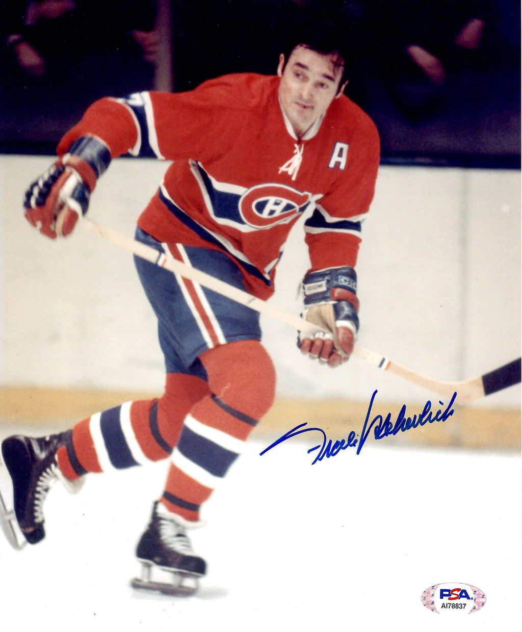 Frank Mahovlich autographed signed 8x10 photo NHL Montreal Canadiens PSA COA