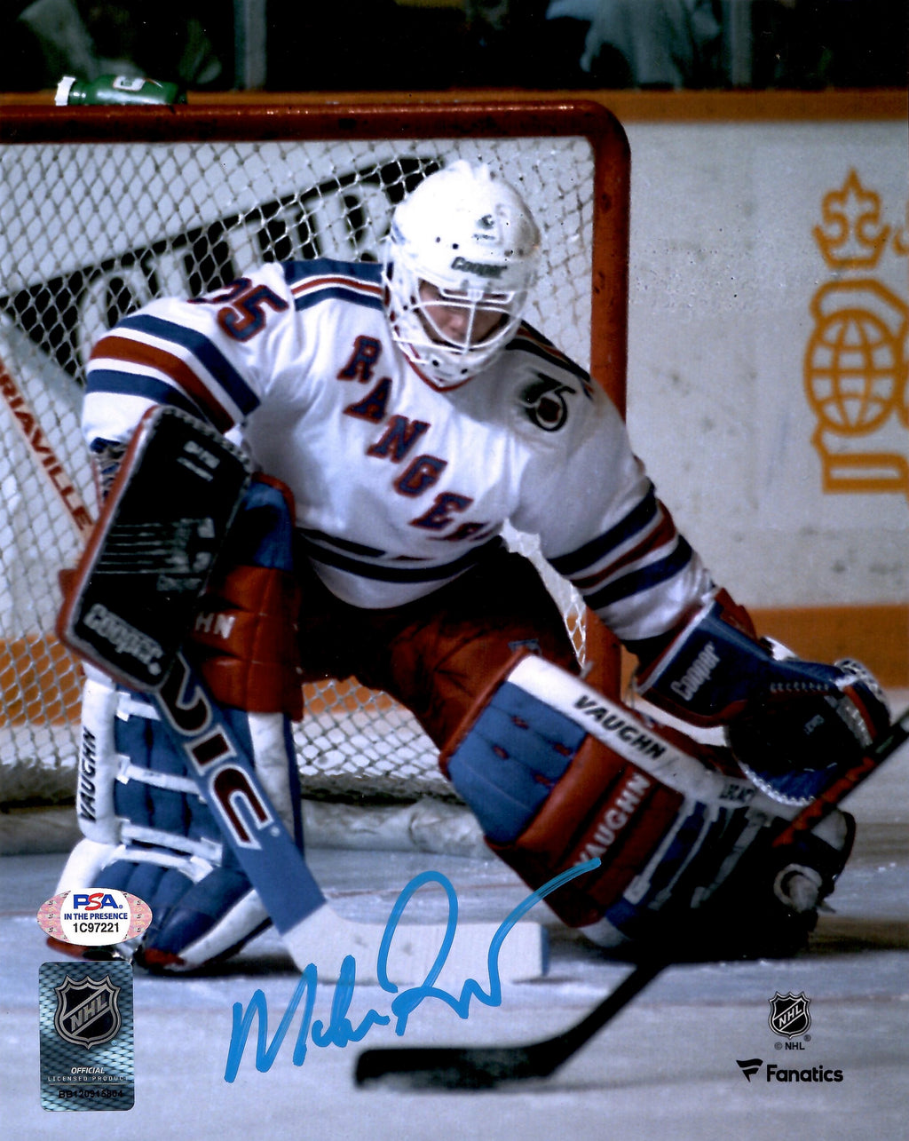 Mike Richter autographed signed 8x10 photo NHL New York Rangers PSA COA