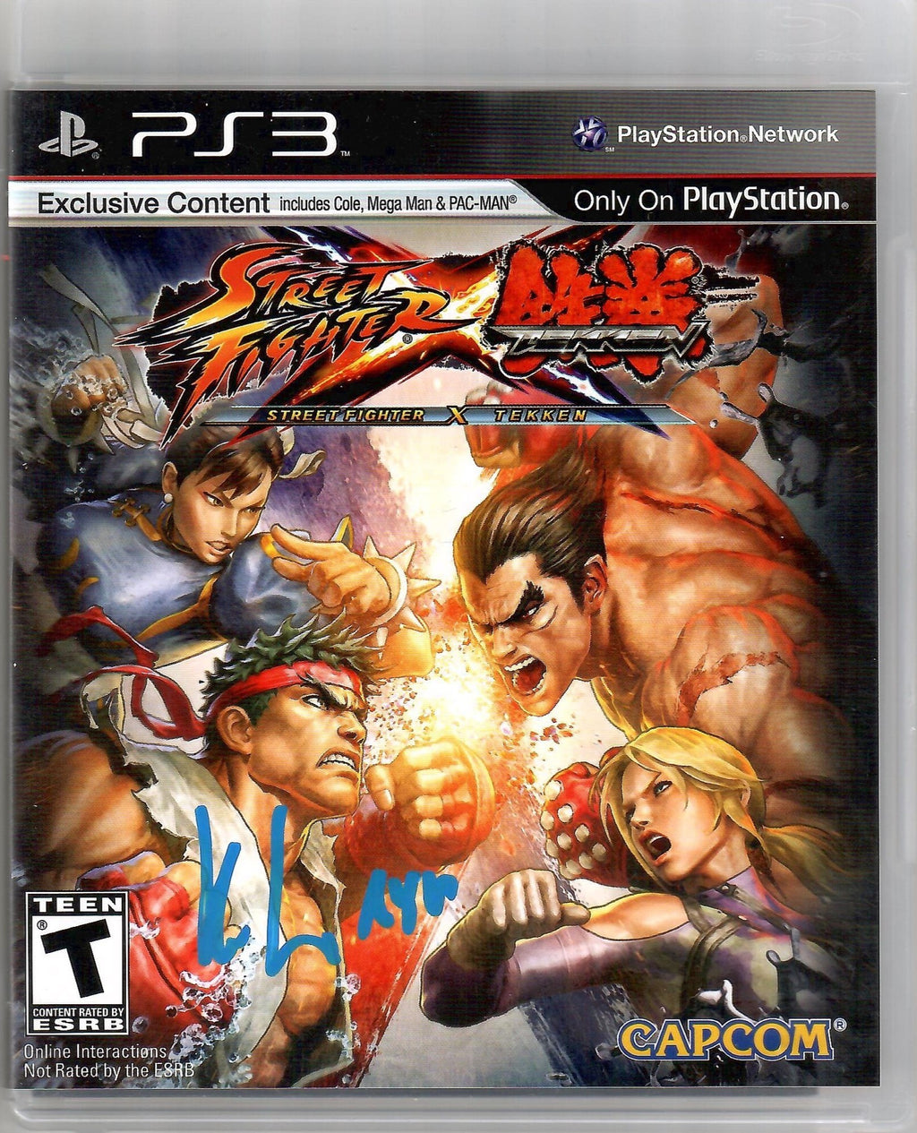 Kyle Hebert autographed inscribed PS3 Street Fighter X Tekken game JSA COA Ryu
