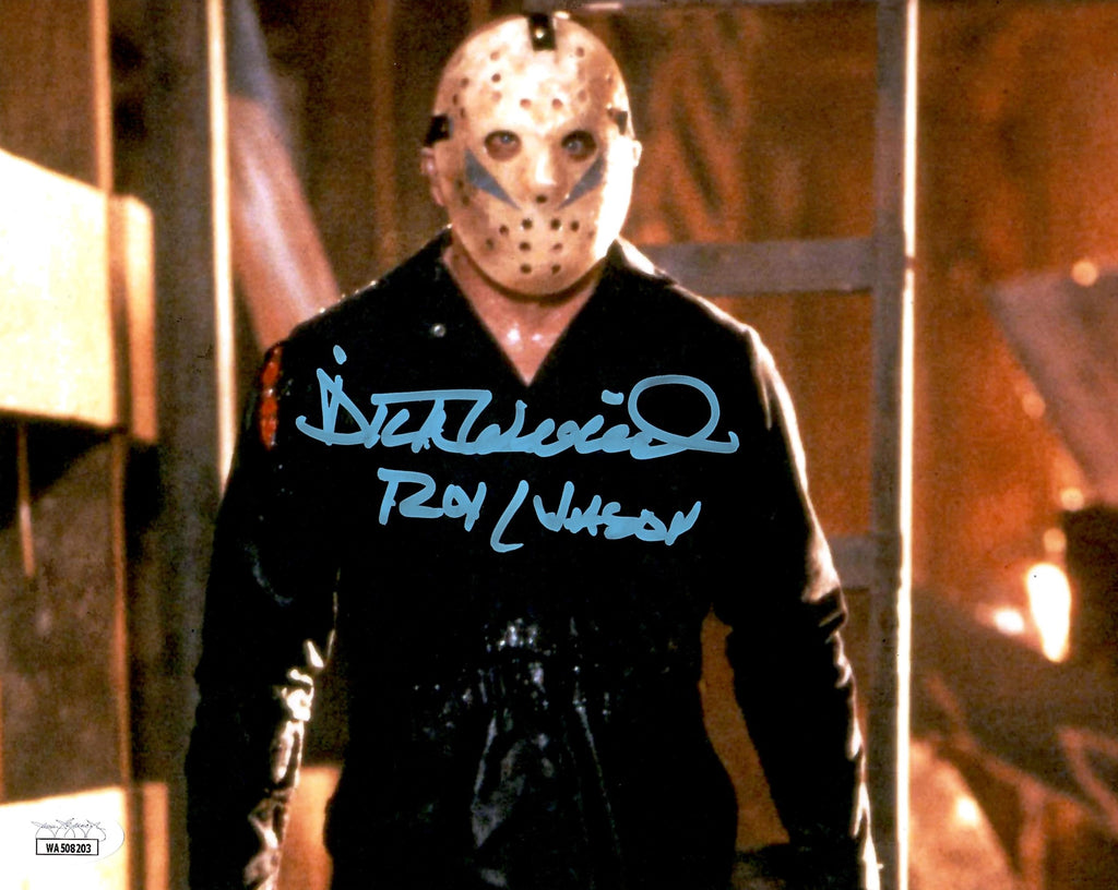 Dick Wieand signed inscribed Jason Voorhees 8x10 photo JSA COA Friday the 13th