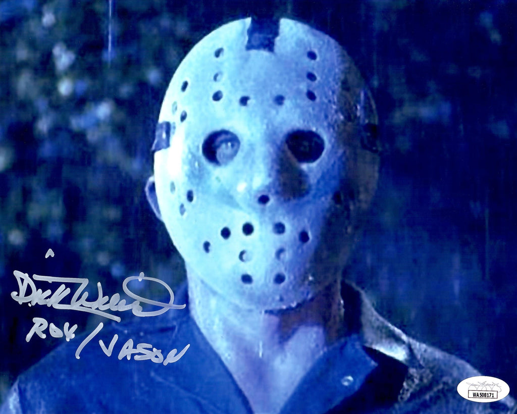 Dick Wieand signed inscribed Jason Voorhees 8x10 photo JSA COA Friday the 13th