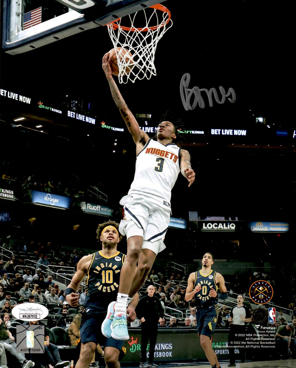 Bones Hyland autographed signed 8x10 photo NBA Denver Nuggets JSA COA